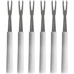 Jogo 6 Garfos 13,5cm Para Petisco Branco
